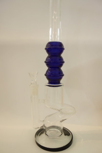 Glasbong mit HoneyComb Diffusor blau