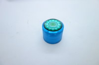 Black Leaf Mandala Alu-Grinder 4-tlg blau mit Glaskuppel