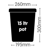 Pflanztopf, 15 Liter für 1Pot & easy2grow