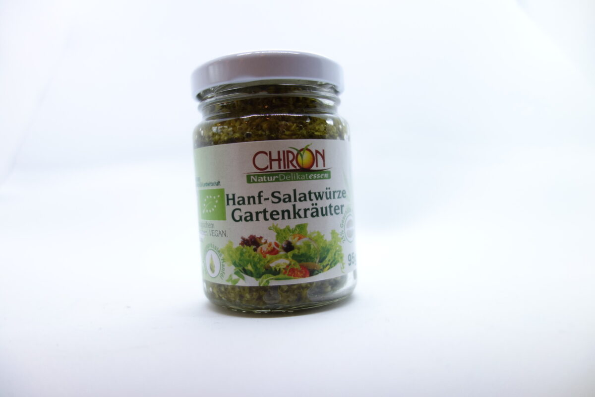 Hanf-Salatwürze Gartenkräuter in Glas