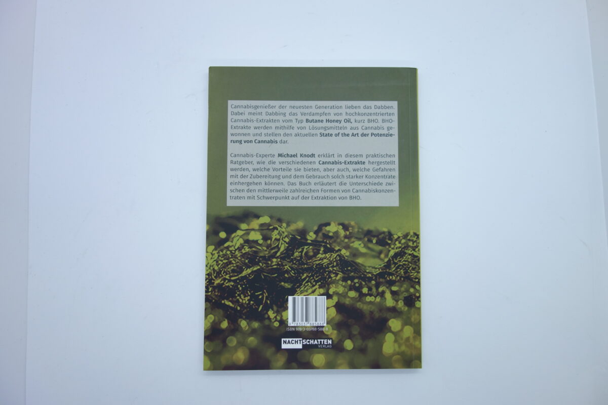 Rückseite Taschenbuch Cannabis-Extraktion von Michael Knodt