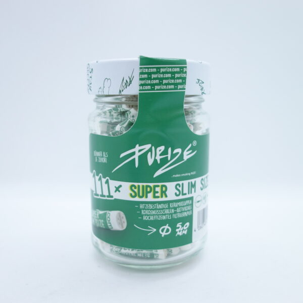 Purize Aktivkohlefilter Super Slim 111 Stück im Glas mit Schraubverschluss