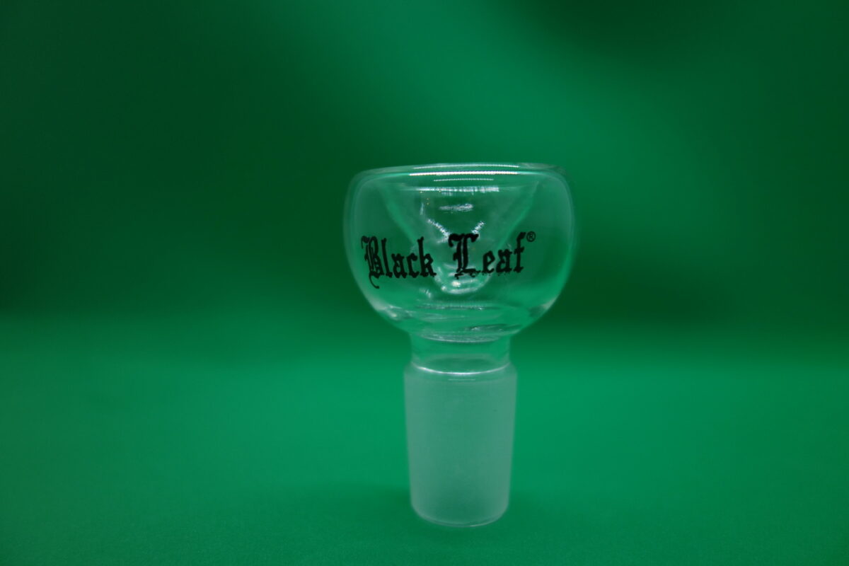 Glas-Flutschkopf (runde Form) mit Black Leaf Aufschrift